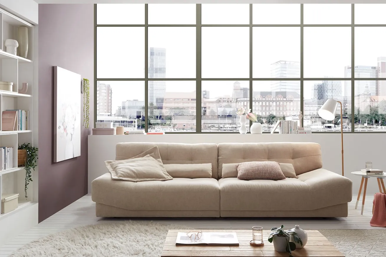 Sofa Tizio 3-Sitzer Stoff champagner
