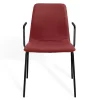 Stapelstuhl Maverick mit Arm Leder rot