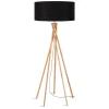 Stehlampe Kilimanjaro Bambus Textil schwarz