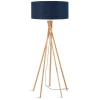 Stehlampe Kilimanjaro Bambus Textil blau