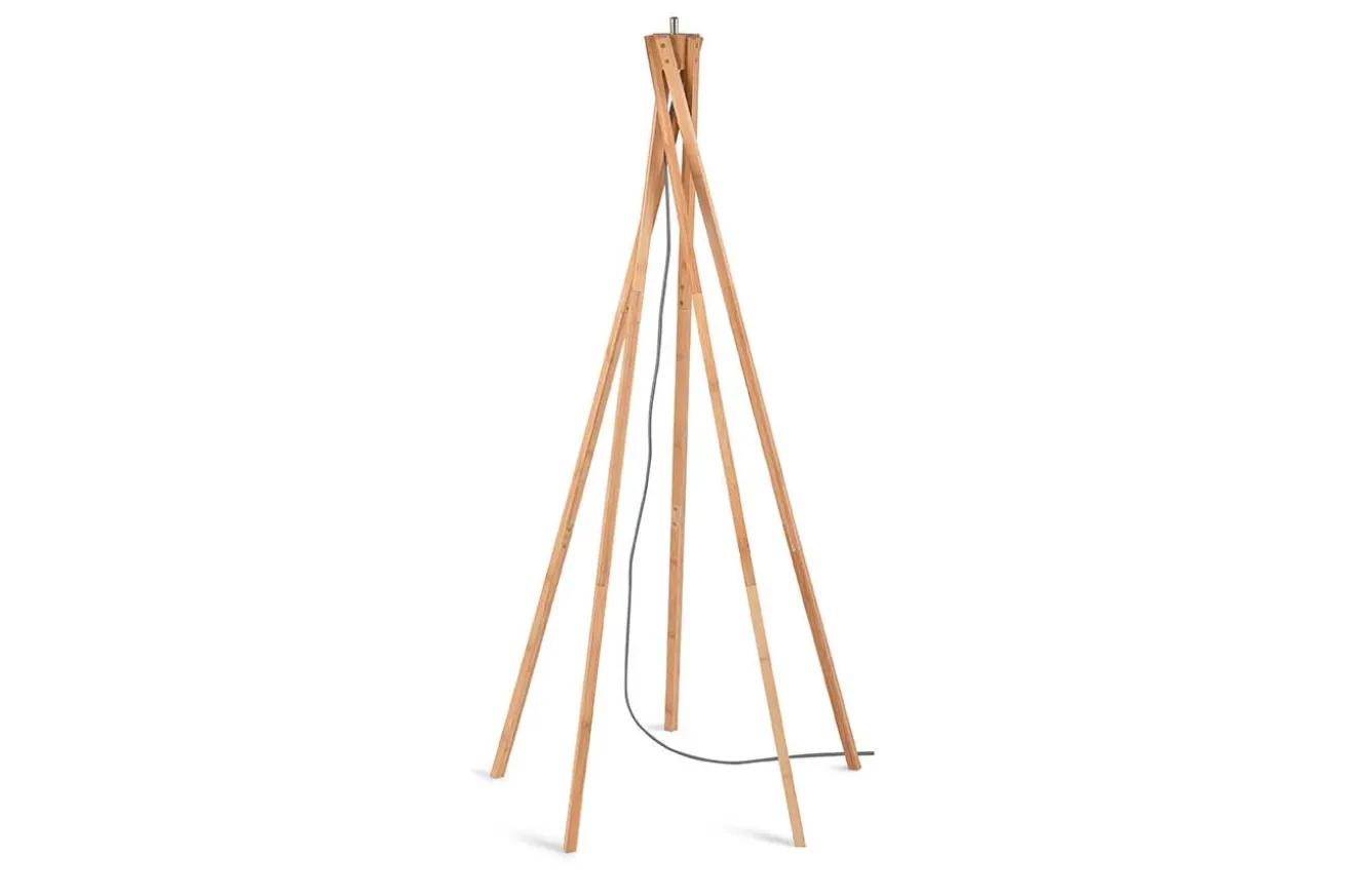Stehlampe Kilimanjaro Bambus Textil blau