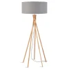Stehlampe Kilimanjaro Bambus Textil hellgrau