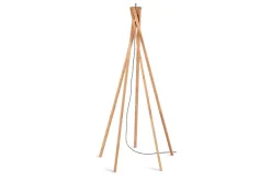 Stehlampe Kilimanjaro Bambus Textil hellgrau