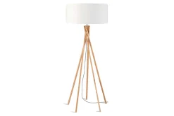 Stehlampe Kilimanjaro Bambus Textil weiss