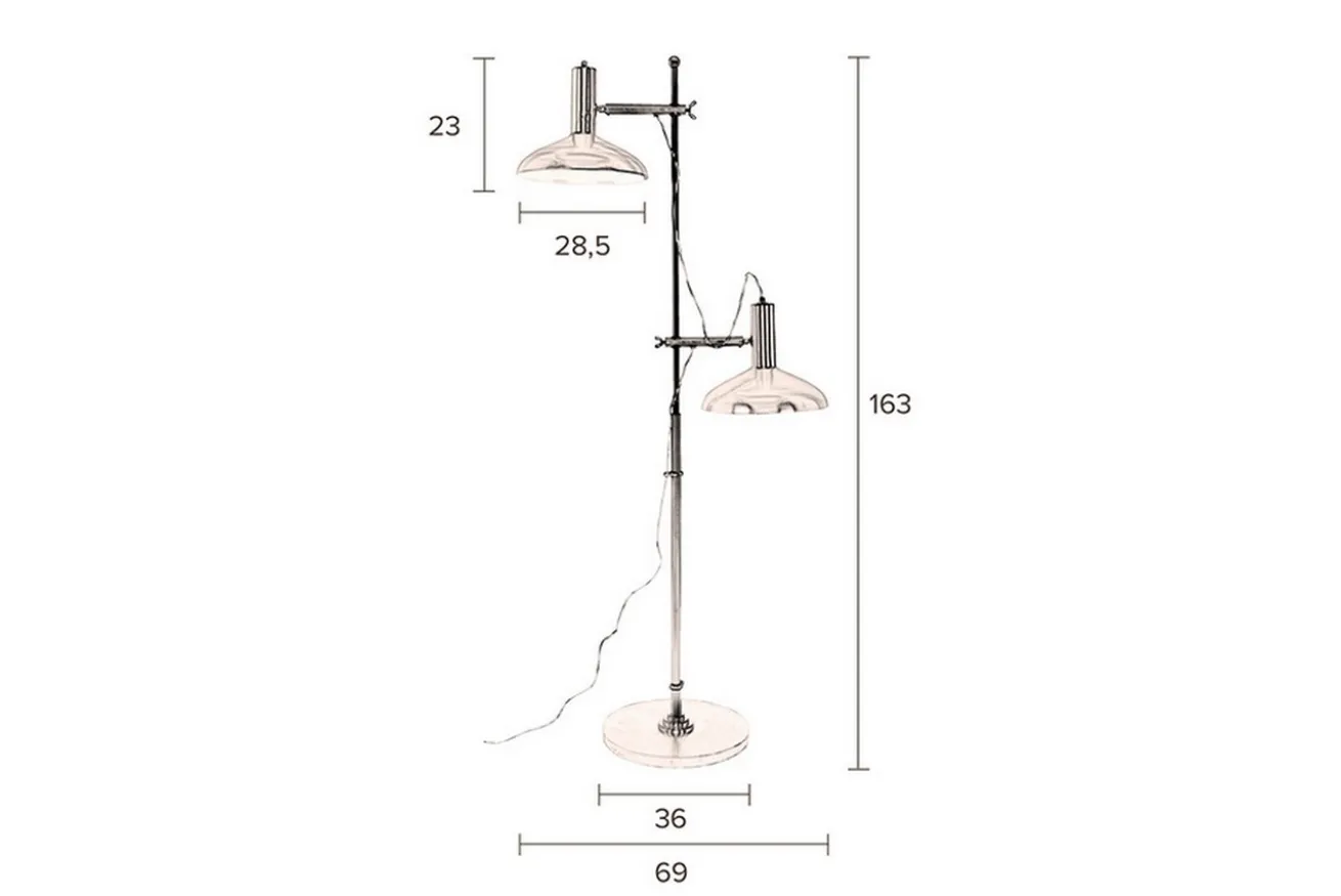 Stehleuchte Messing h 163 cm