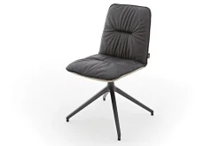 Stuhl Efendi Leder-Stoff Mix schwarz-sand Drehgestell Aluguss