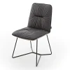 Stuhl Efendi Leder-Stoff Mix schwarz-sand Metallgestell standard