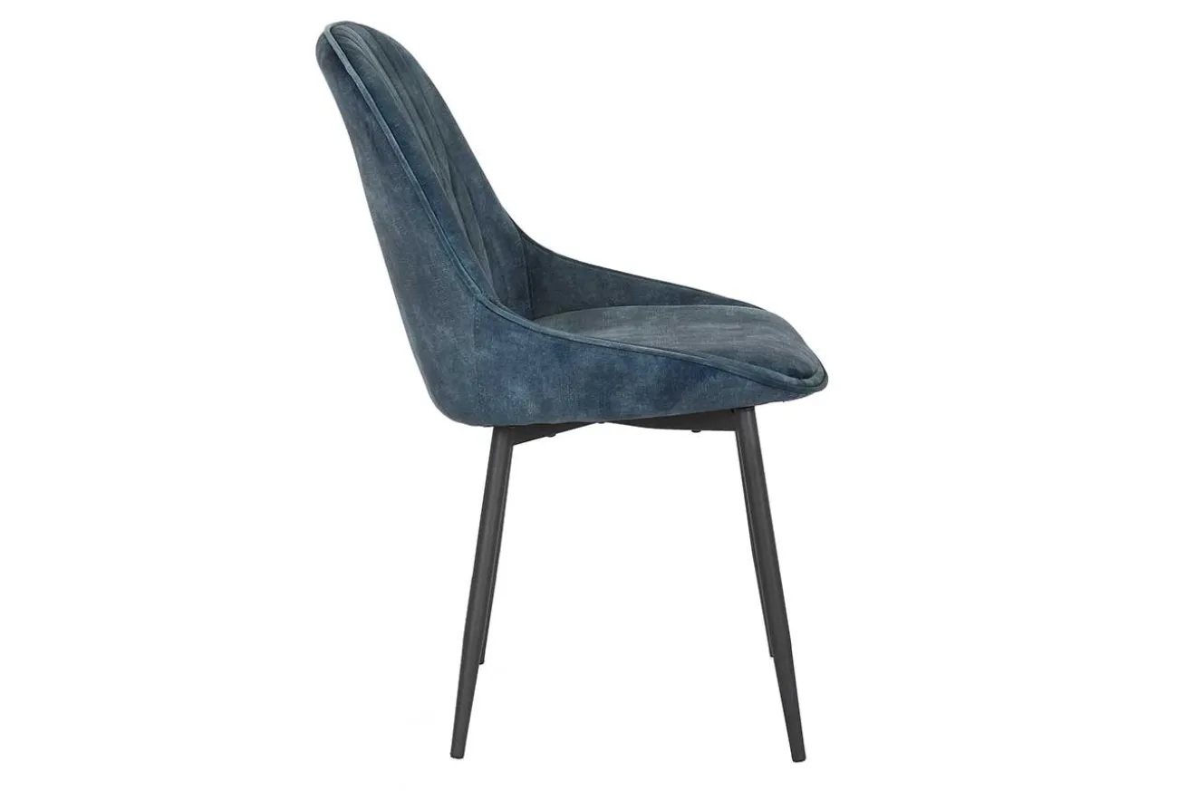 Stuhl JUL Samt Vintage blau