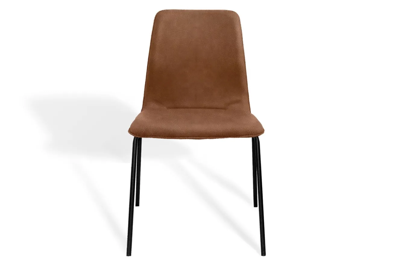 Stuhl Maverick Leder stapelbar braun