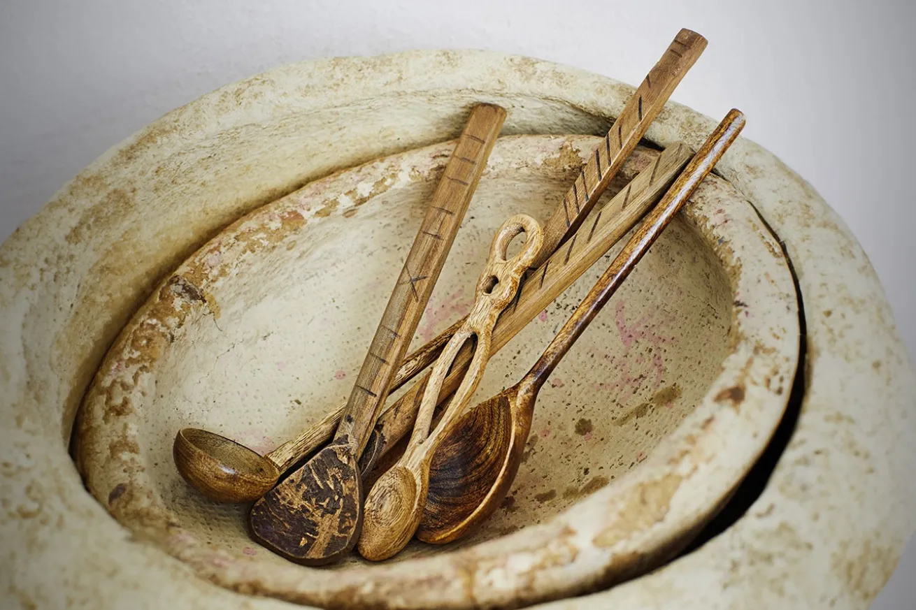 Suppenkelle Hand Craved Mangoholz natur