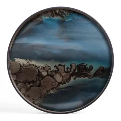 Tablett Notre Monde Slate rund S