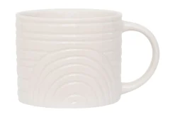 Tasse Tazza weiß gemustert D 10,5 cm