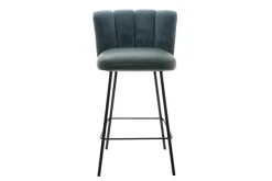 Thekenhocker Gaia Leder blau schmal