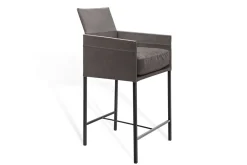 Thekenstuhl Tex mit Arm Leder grau