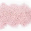 Tibetanisches Lammfell pastellrosa B 80 cm