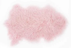 Tibetanisches Lammfell pastellrosa B 80 cm