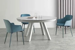 Tisch ausziehbar rund weiss 125