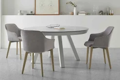Tisch ausziehbar rund weiss 125