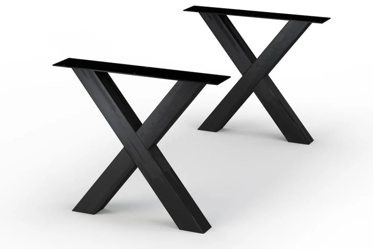 Tischbein Set Sunderland X-Form schwarz