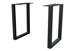 Tischbein U schwarz schmal 2er