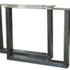 Tischkufe 2er Set Rohstahl schwarz 90