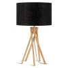 Tischlampe Kilimanjaro Bambus Textil schwarz