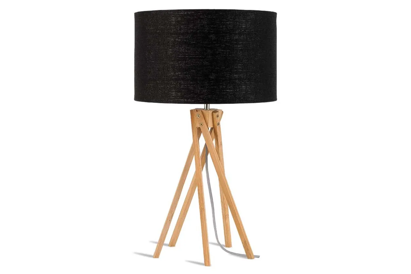 Tischlampe Kilimanjaro Bambus Textil schwarz