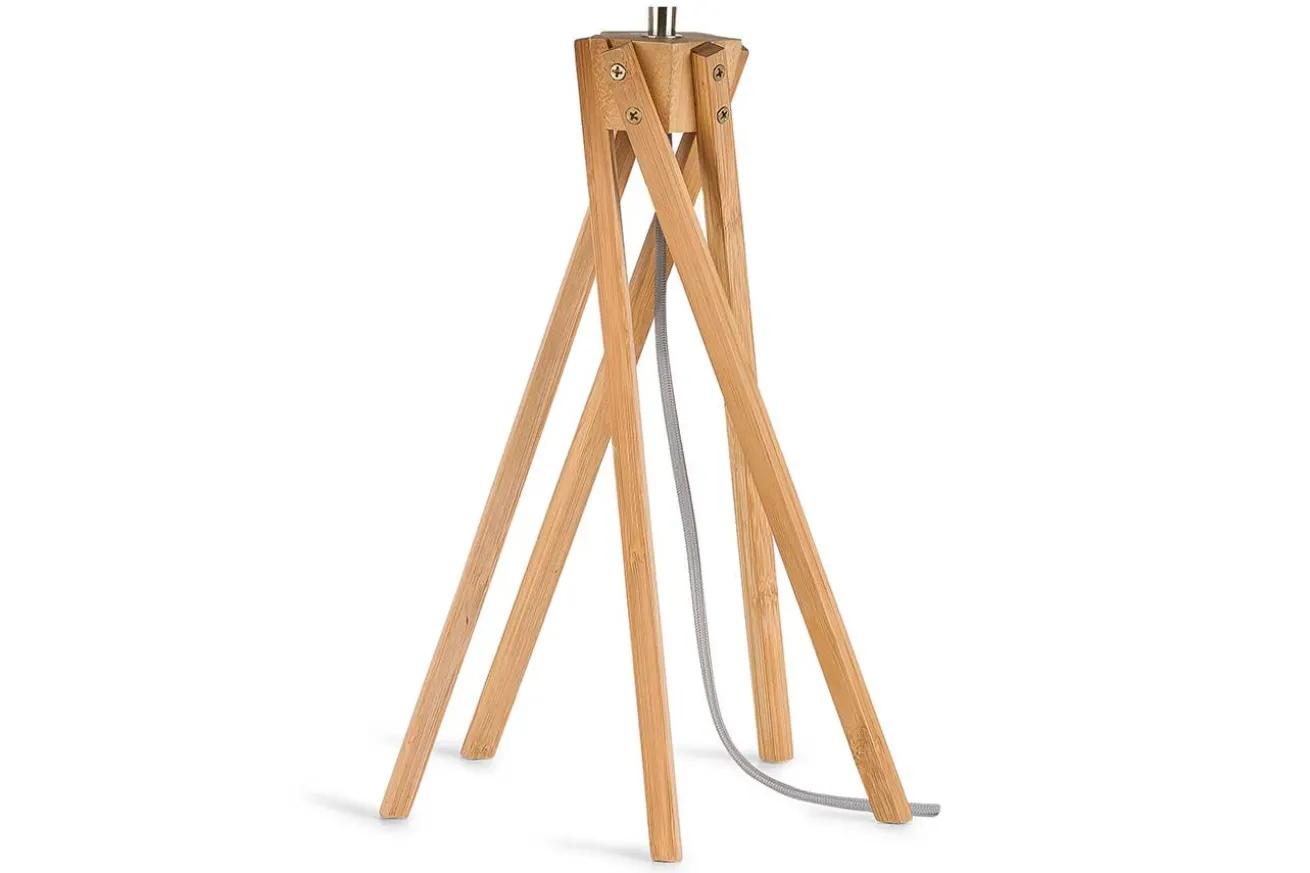 Tischlampe Kilimanjaro Bambus Textil weiß