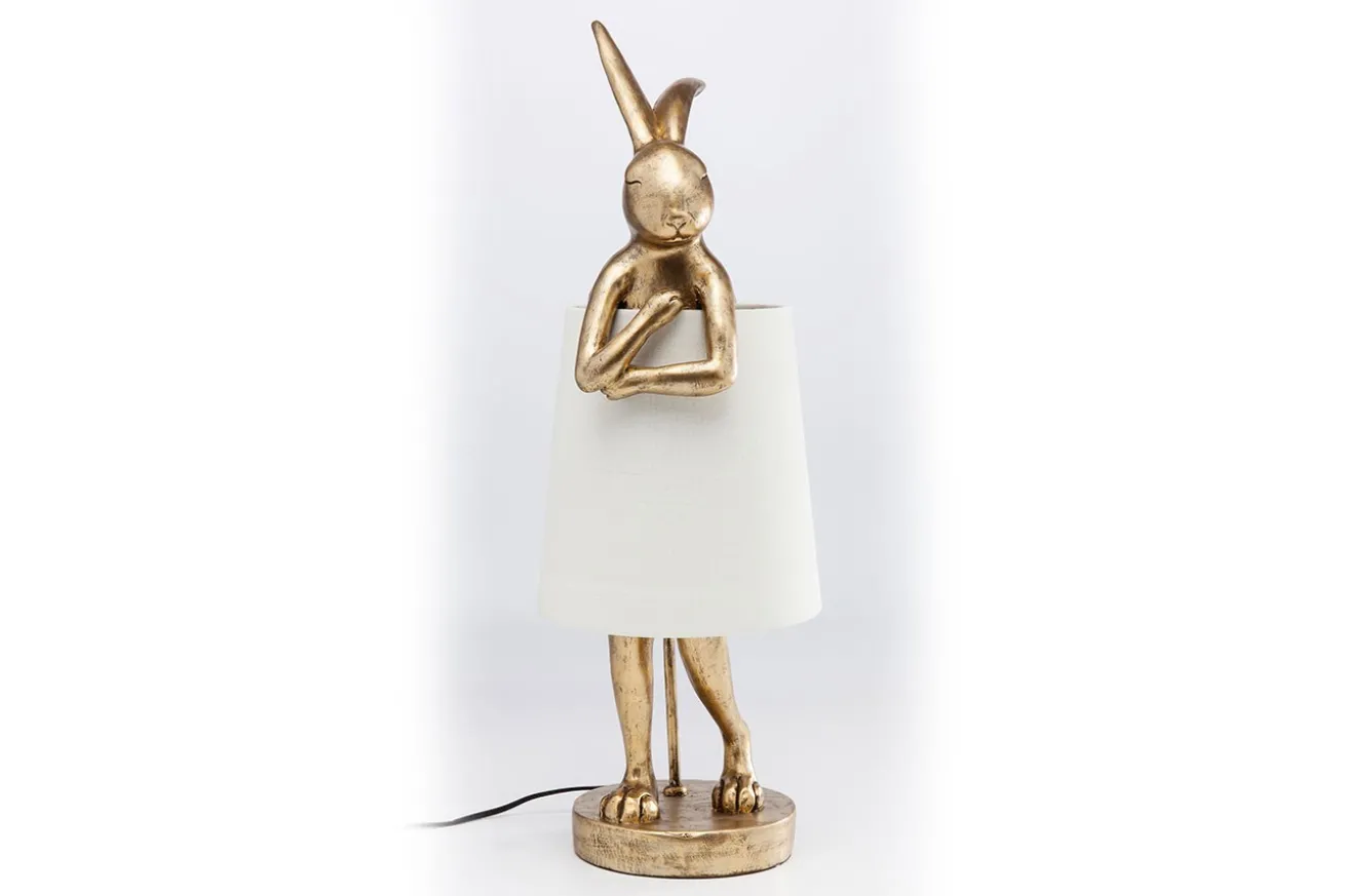 Tischleuchte Animal Rabbit weiss gold h 68 cm