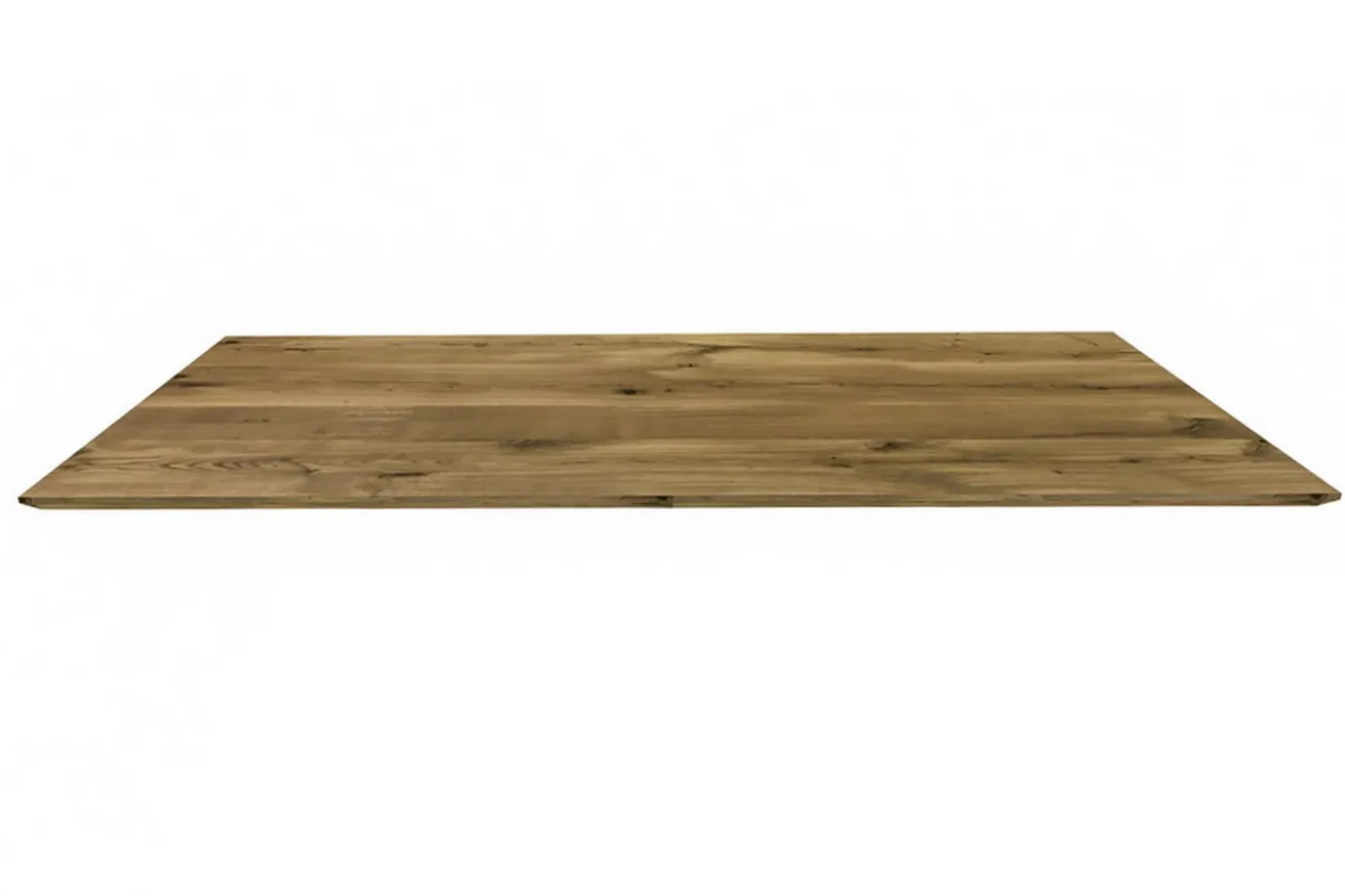 Tischplatte 3 cm astige Eiche massiv schweizer Kante ab 60 cm konfigurierbar