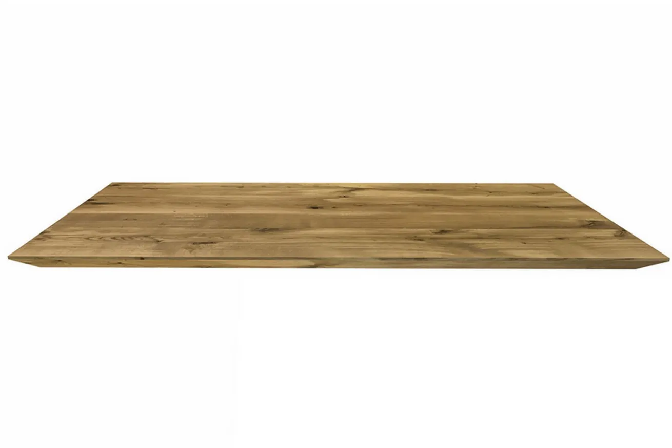 Tischplatte 6,5 cm astige Eiche massiv schweizer Kante ab 60 cmkonfigurierbar