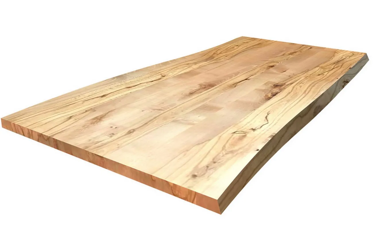 Tischplatte 4 cm astige Wildbuche massiv organische Kante ab 60 cm konfigurierbar