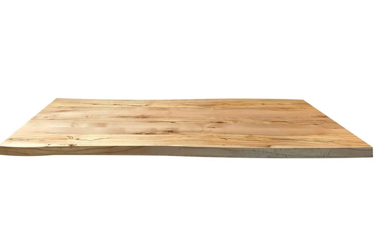Tischplatte 6,5 cm astige Wildbuche massiv organische Kante ab 60 cm konfigurierbar