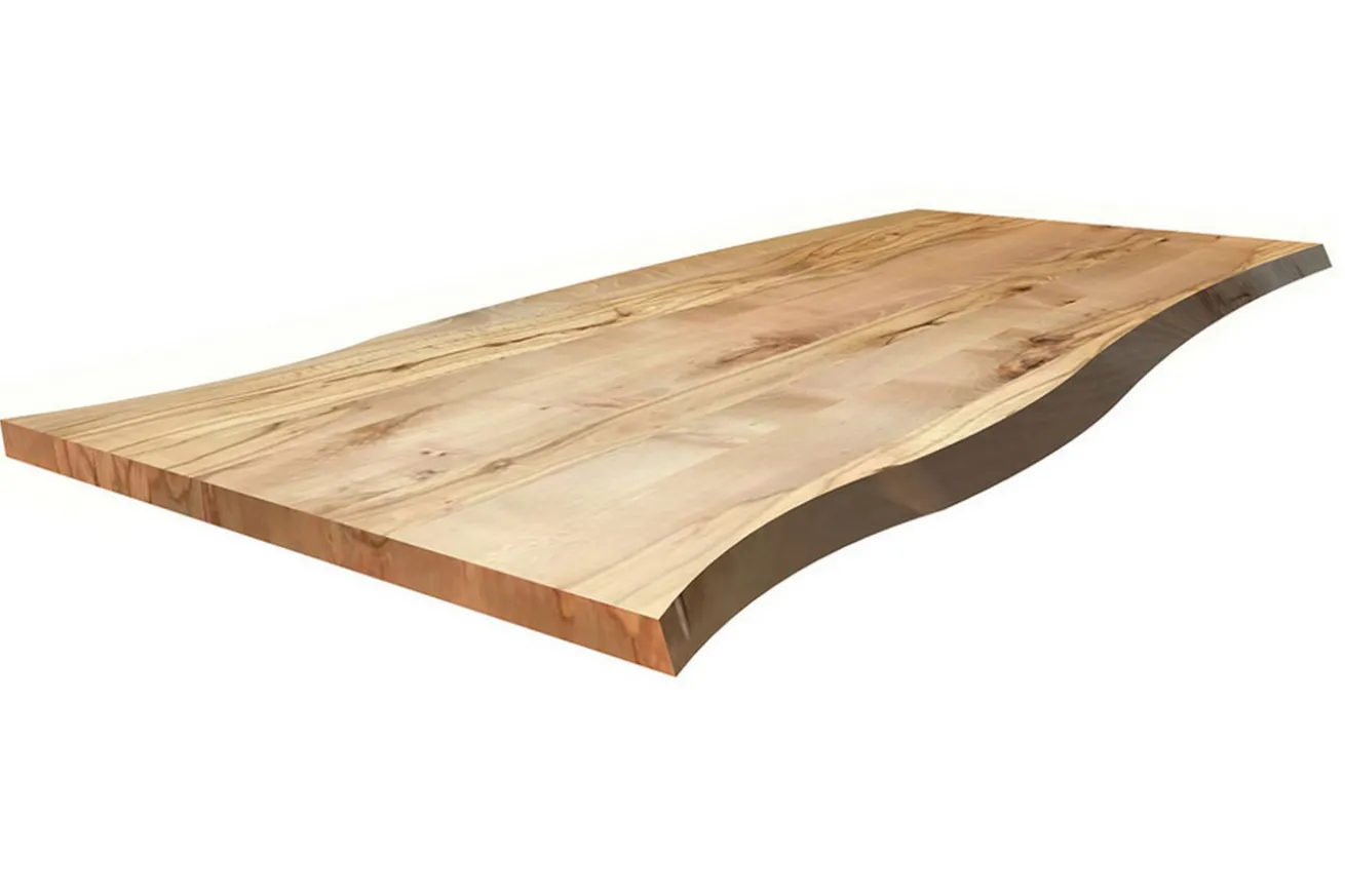 Tischplatte 4 cm astige Wildbuche massiv organische Kante extrem ab 60 cm konfigurierbar