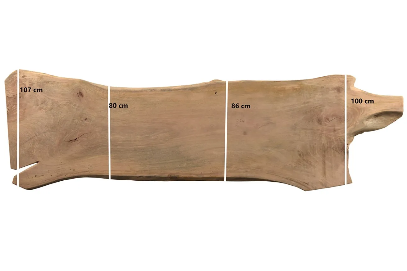 Tischplatte Monolith Mangoholz 350x108cm