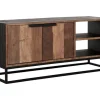 TV Board Cosmo Teak Metall 125 x 55 cm
