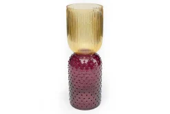 Vase Glas gelb violett