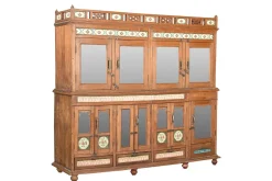 Vitrinenschrank Dutch Style mit Kacheln natur
