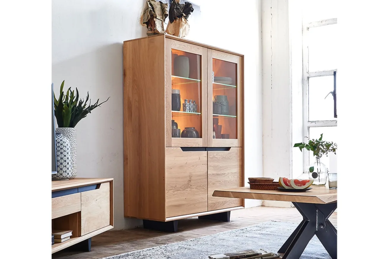 Vitrinenschrank EXTREME Eiche H 170 cm