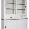 Vitrinenschrank Kubic Vollholz weiss