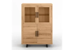 Vitrinenschrank Lucca Eiche H 180 cm