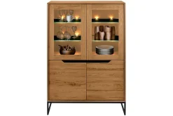 Vitrinenschrank Messina Eiche B 120cm