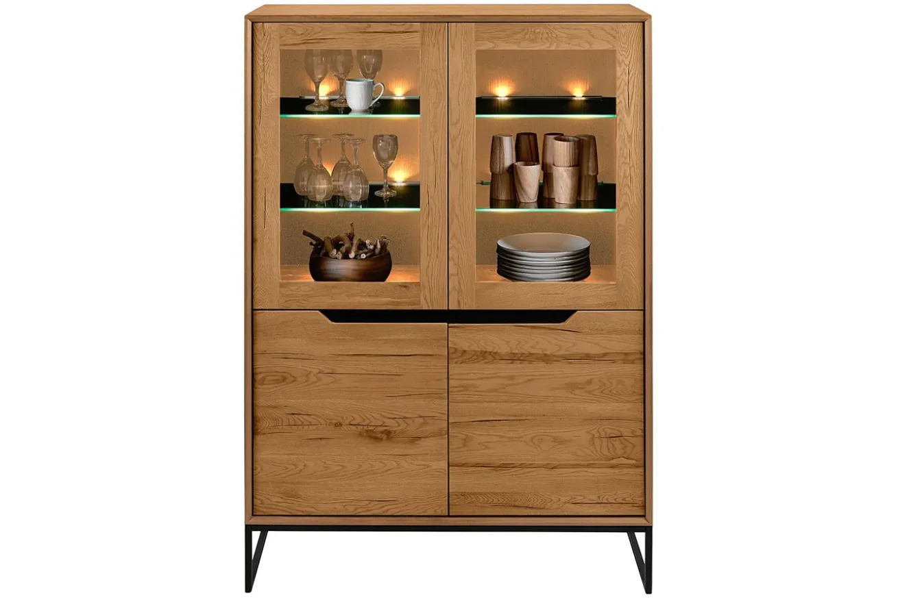 Vitrinenschrank Messina Eiche B 120cm