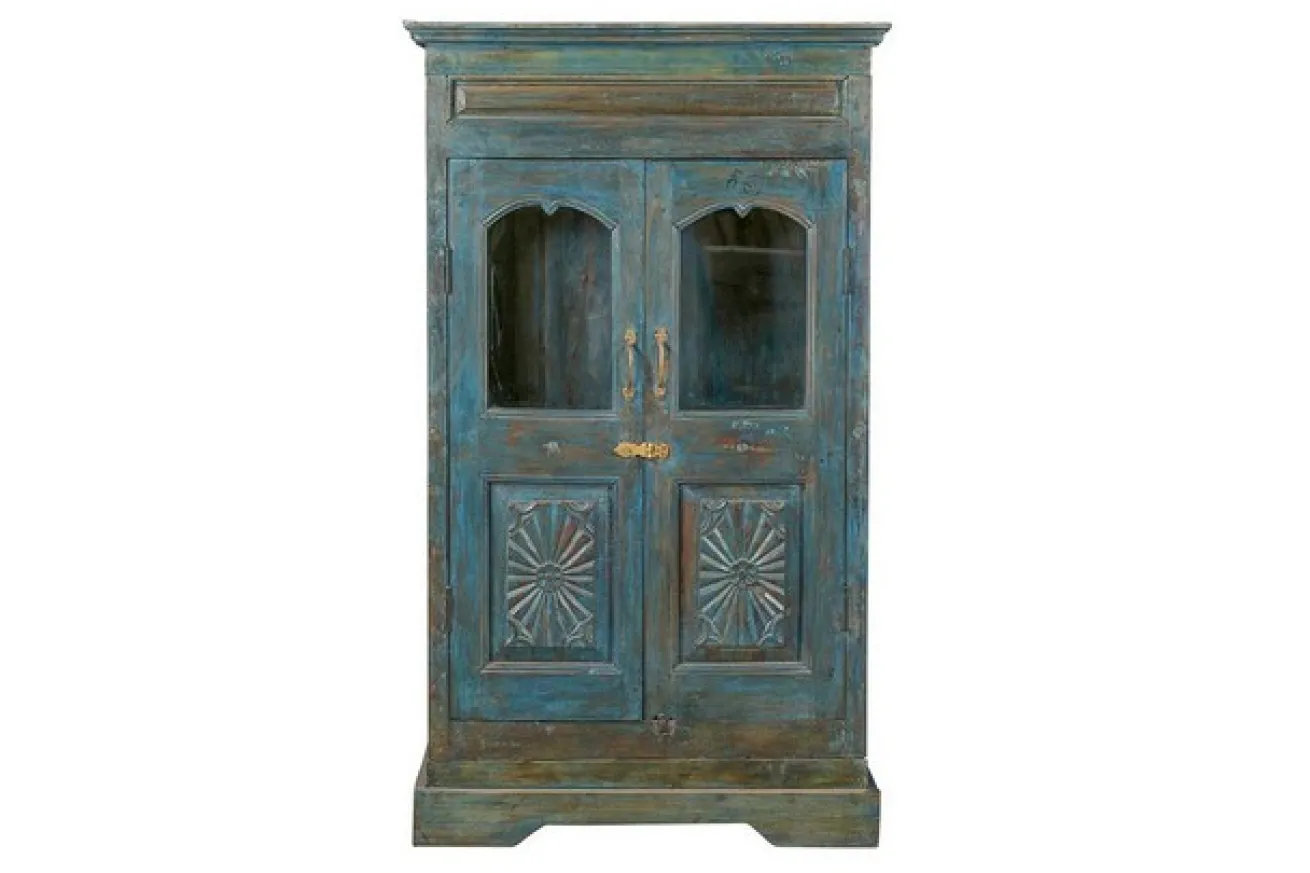 Vitrinenschrank Vintage blau