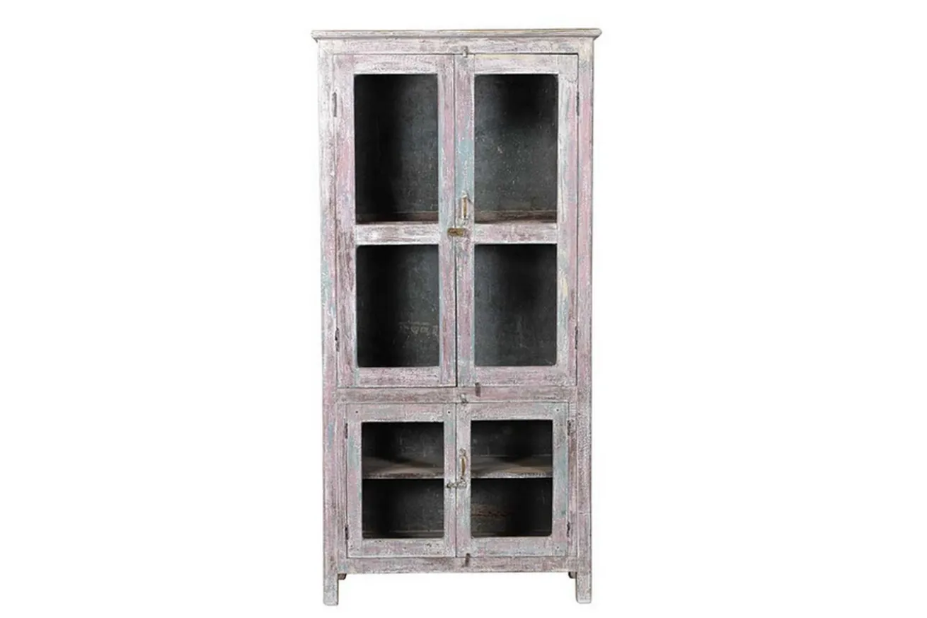 Vitrine Vintage weiß H 194 cm