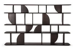 Wandregal Geometric Teak gebeizt