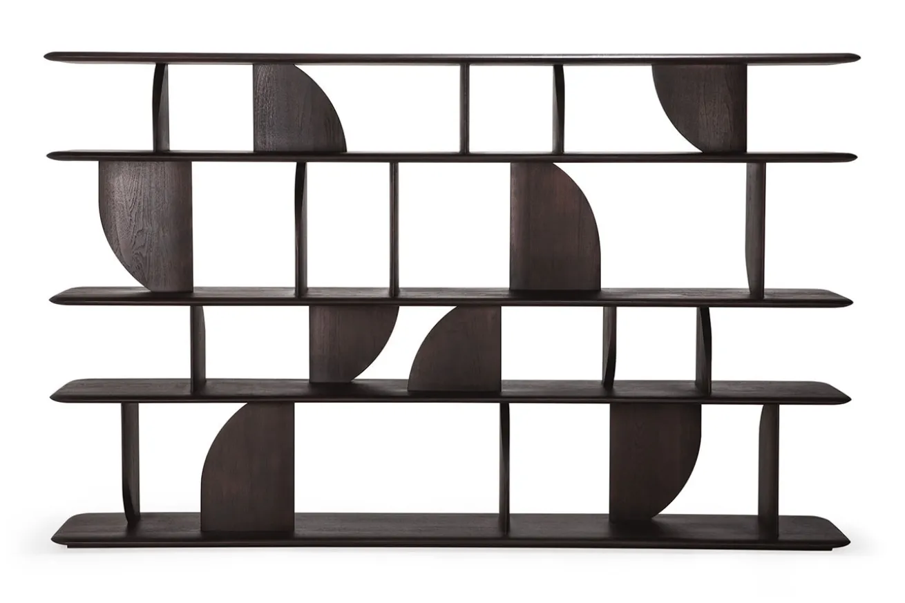 Wandregal Geometric Teak gebeizt