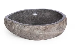 Waschbecken Kiesel oval groß