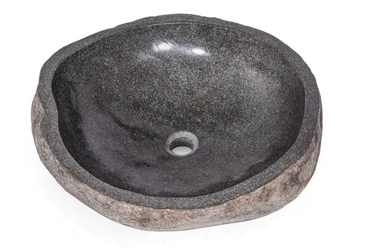 Waschbecken Kiesel oval groß