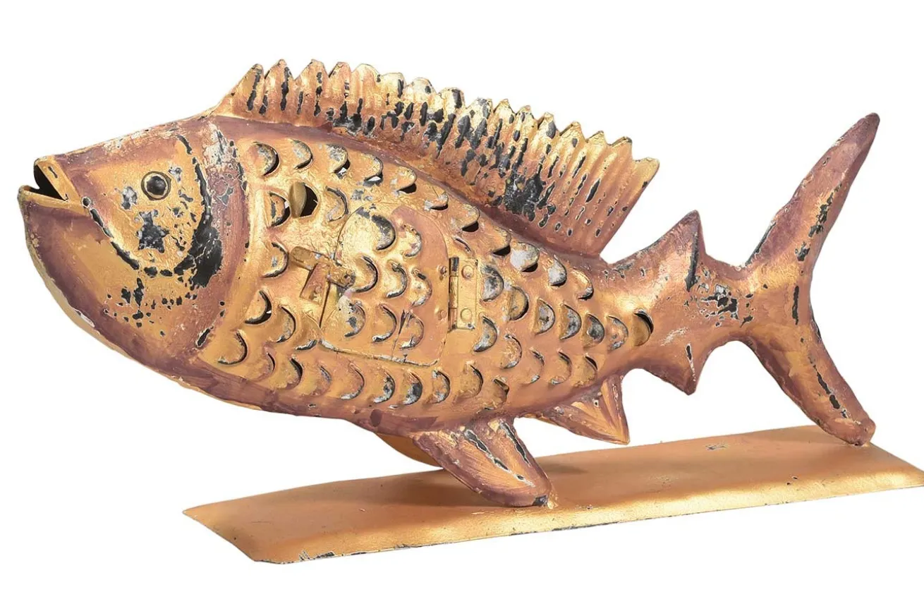 Windlicht Fisch Metall klein